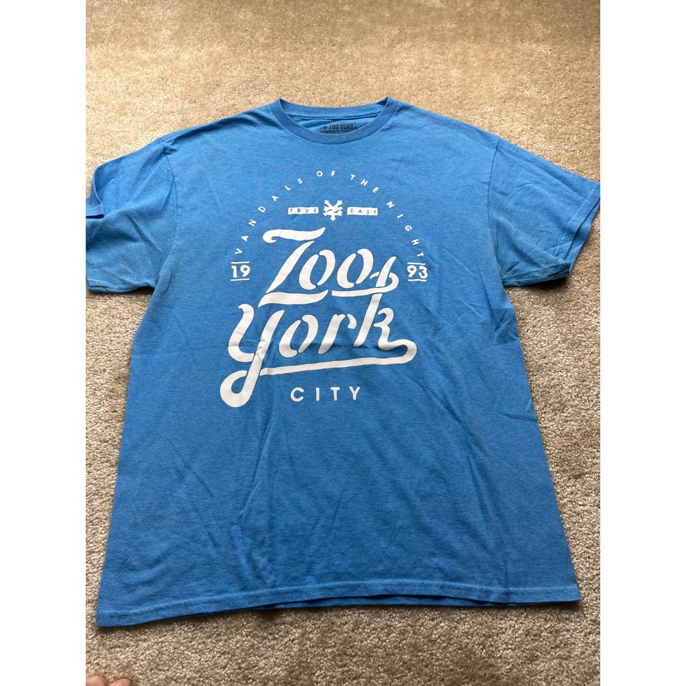 Zoo York Mens Vandals of the Night Graphic T-Shirt Blue Heather Large NYC Skate